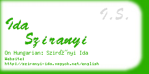 ida sziranyi business card